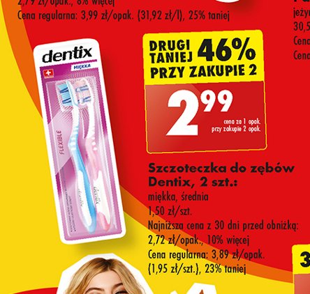 Szczoteczka do zębów flexible miękka Dentix promocja w Biedronka