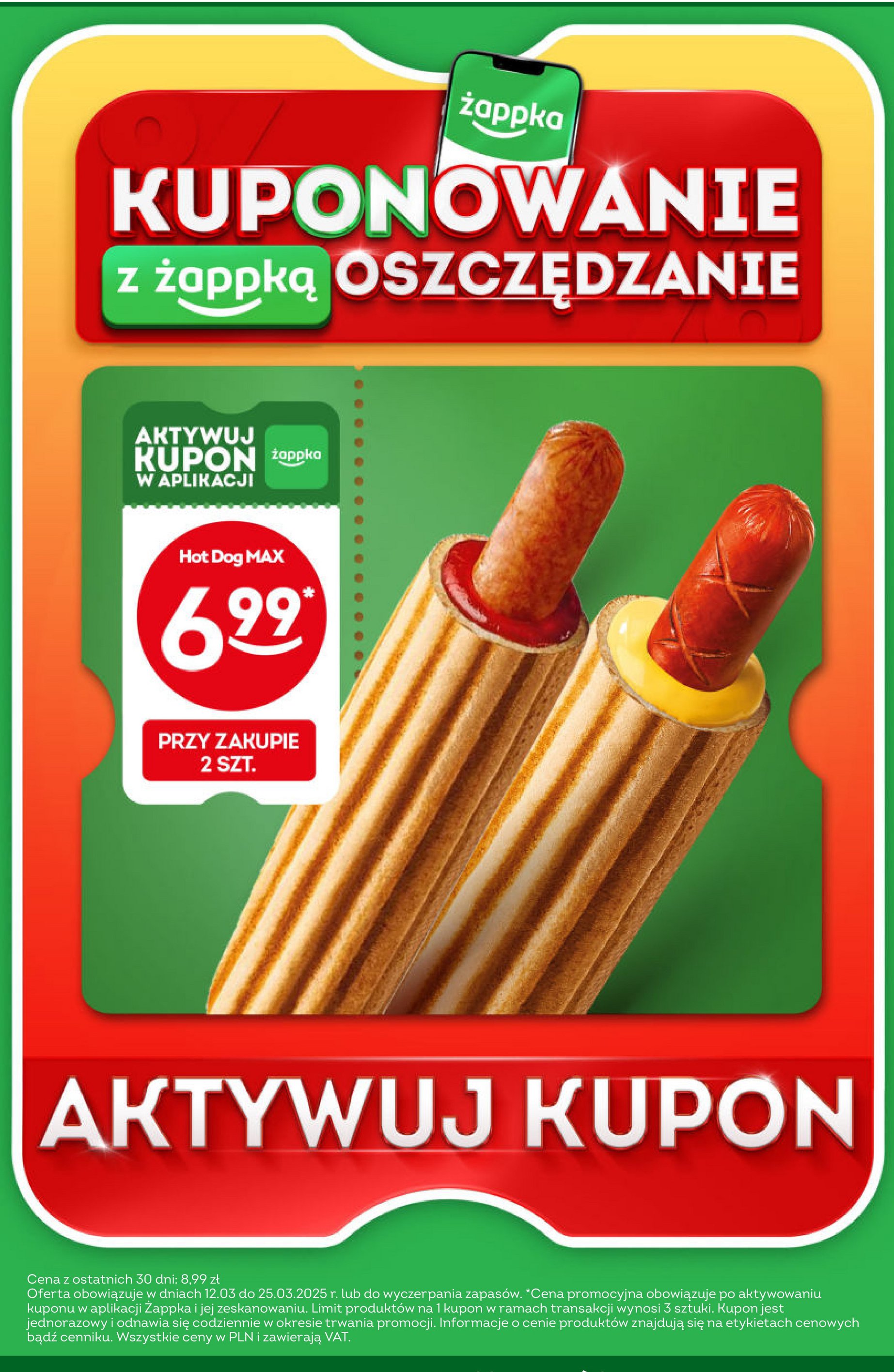 Hot dog maxx z kiełbasą grillową Żabka cafe promocja