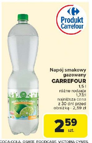 Woda limonkowa Carrefour classic promocja w Carrefour Market