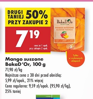Mango suszone Bakad'or promocja w Biedronka