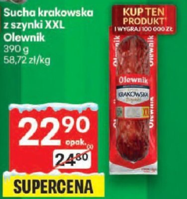 Sucha krakowska z szynki XXL Olewnik promocja w Delikatesy Centrum