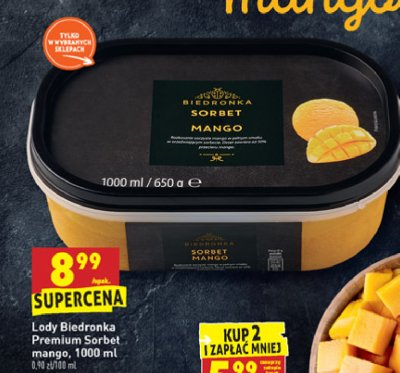 Sorbet mango Biedronka promocja