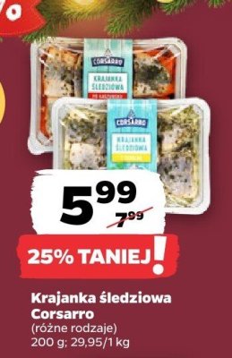 Krajanka śledziowa Corsarro (różne rodzaje) promocja w Netto