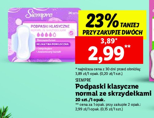 Podpaski normal wings Siempre promocja