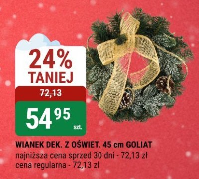 Wianek dekoracyjny z oświetleniem 45 cm goliart promocja w bi1