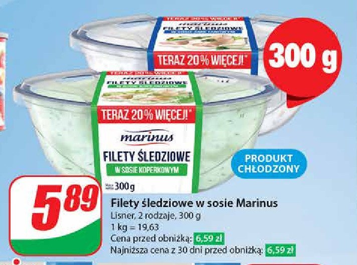 Filety śledziowe w sosie śmietanowym MARINUS promocja