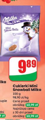 Cukierki Mini Snowball Milka promocja w Dino