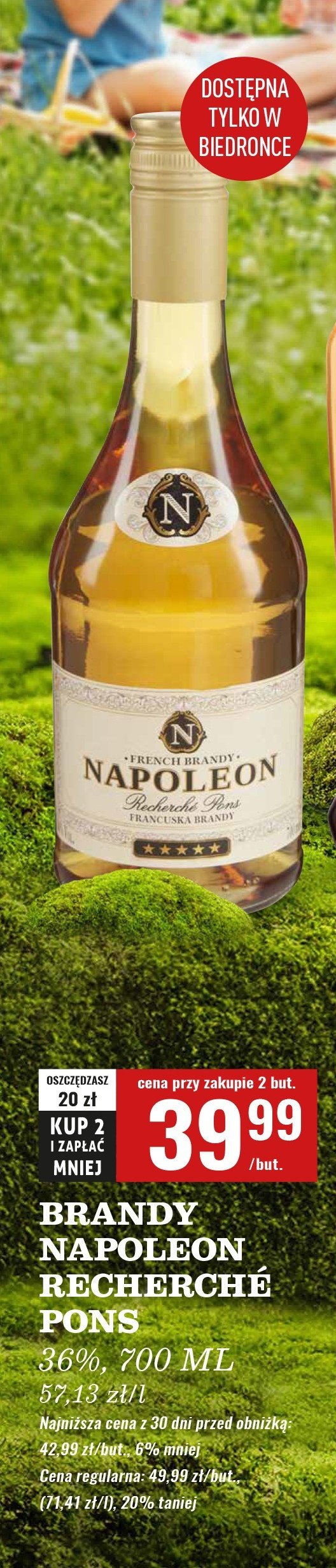 Brandy NAPOLEON RECHERCHE PONS promocja w Biedronka