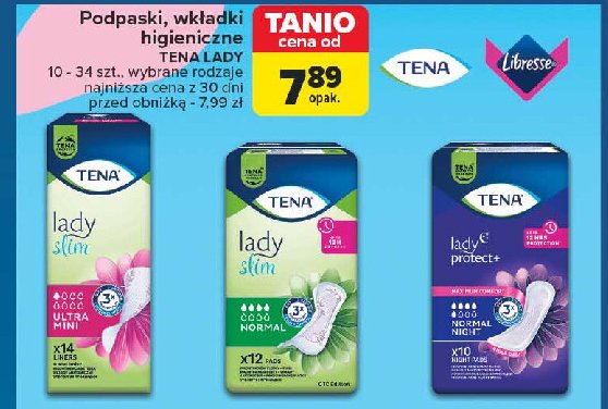 Wk艂adki higieniczne ultra mini Tena lady promocja
