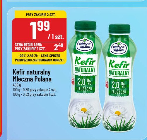 Kefir naturalny 2% Mleczna polana promocja