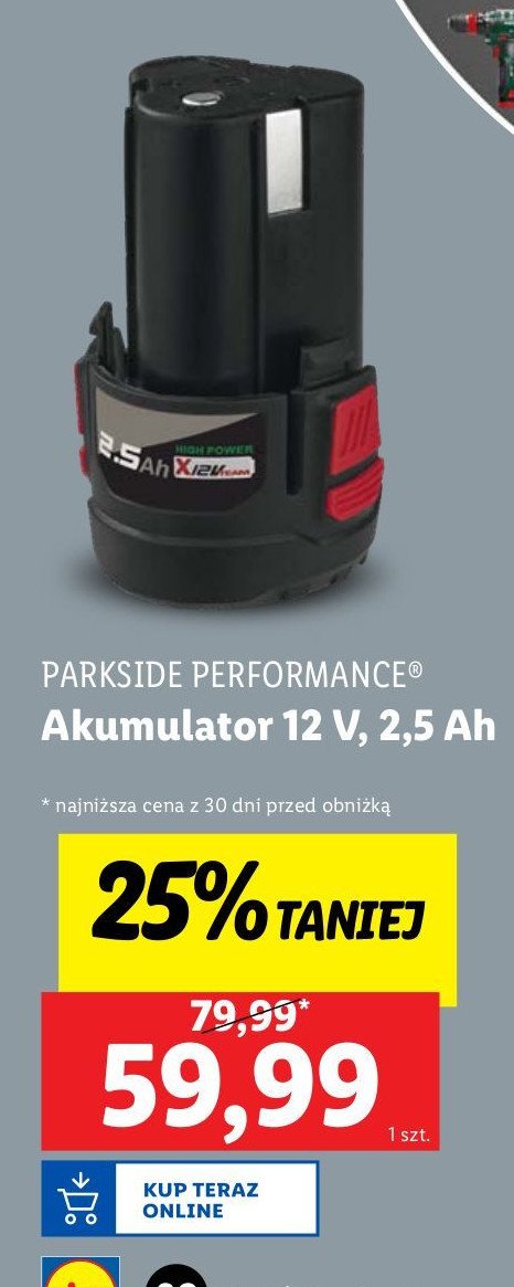 Akumulator papk 12 2.5 a1 Parkside promocja