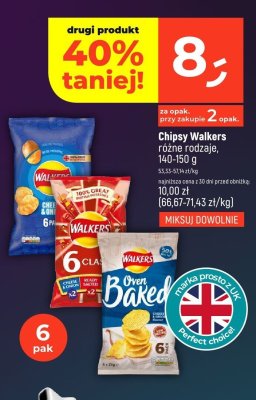 Chipsy Walkers różne rodzaje, 140-150 g promocja w Dealz