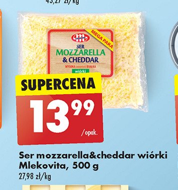 Ser mozzarella & cheddar wiórki Mlekovita promocja