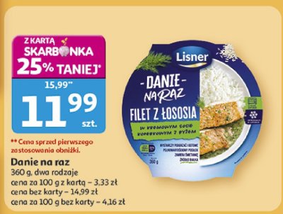 Danie na raz Lisner - Danie nałęcz filet z łososia promocja w Auchan