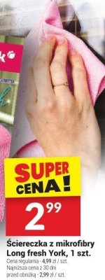 Ściereczka z mikrofibry Long fresh York promocja w Twój Market
