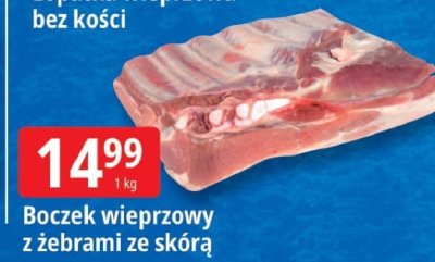 Boczek wieprzowy z żebrami ze skórą promocja w Leclerc