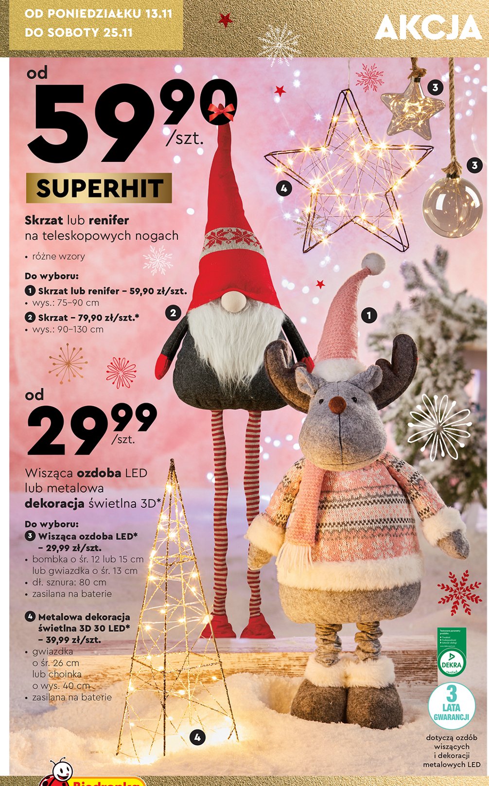 Bombka led 12 cm promocja w Leclerc