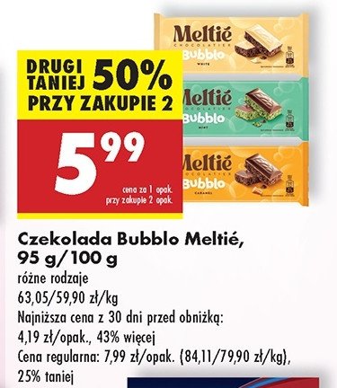 Czekolada bubblo biała Meltie promocja