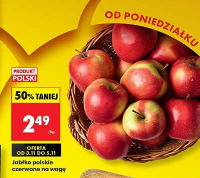 Jabłko polskie czerwone na wagę promocja w Biedronka