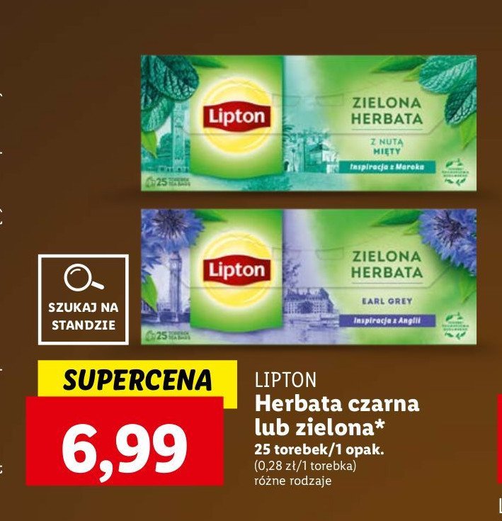 Herbata earl grey Lipton green tea promocja