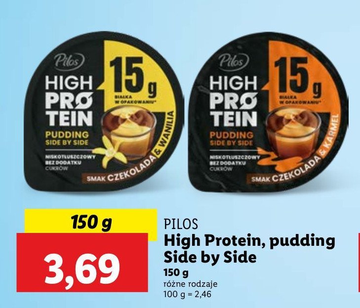 Pudding proteinowy czekolada & karmel PILOS HIGH PROTEIN promocja w Lidl