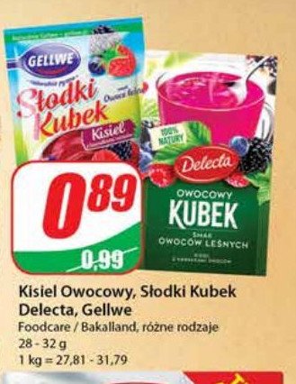 Kisiel owoce leśne Gellwe słodki kubek promocja