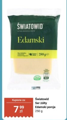 Ser żółty Edamski porcja 250 g promocja w Biedronka