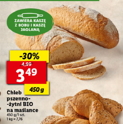 Chleb pszenno-żytni bio na maślance promocja