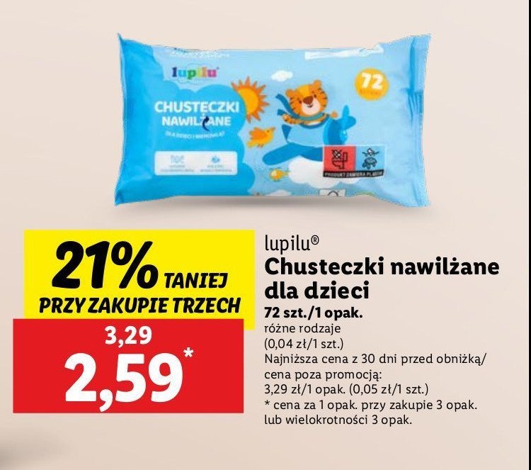 Chusteczki nawilżane Lupilu promocja