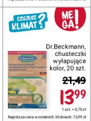 Ekologiczne chusteczki wyłapujące kolor i wspomagające usuwanie brudu Dr. beckmann promocja