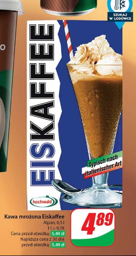 Kawa mrożona uht z mlekiem Eiskaffee promocja