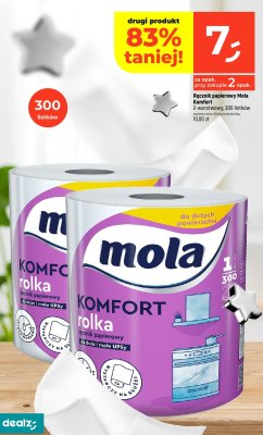 Ręcznik papierowy Mola Komfort 2-warstwowy 300 listków promocja w Dealz