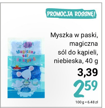 Magiczna s贸l do k膮pieli niebieska Myszka w paski promocja