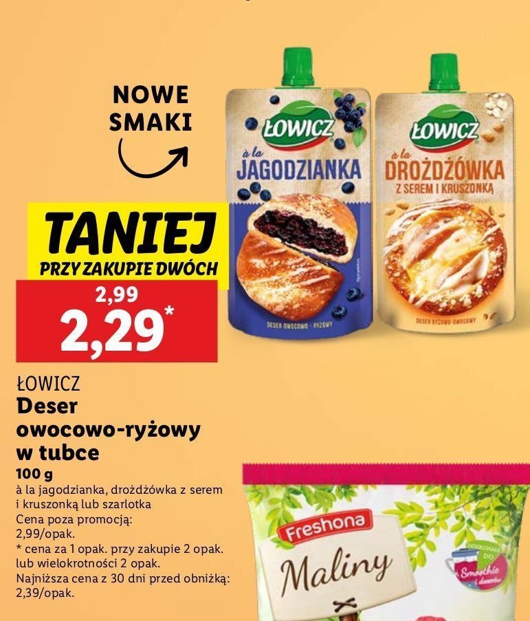 Deser drożdżówka z serem i kruszonką Łowicz promocja