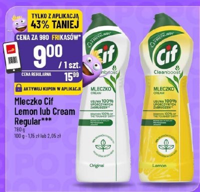 Mleczko Cif Lemon lub Cream Regular promocja w POLOmarket