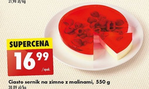 Sernik na zimno z malinami promocja