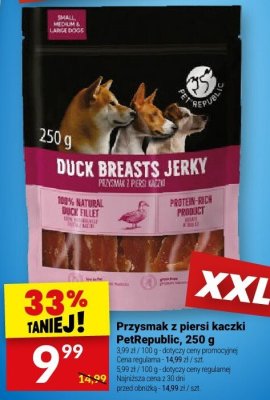 Przysmak z piersi kaczki PetRepublic, 250 g promocja w Twój Market
