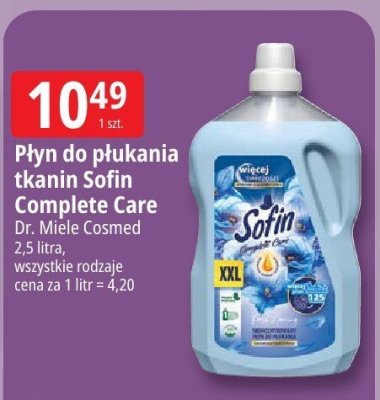 Płyn do płukania tkanin Sofin Complete Care Dr. Miele Cosmed promocja w Leclerc