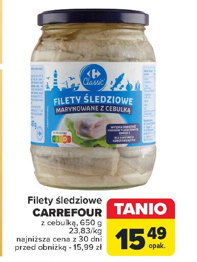 Filety śledziowe z cebulką Carrefour promocja w Carrefour Market