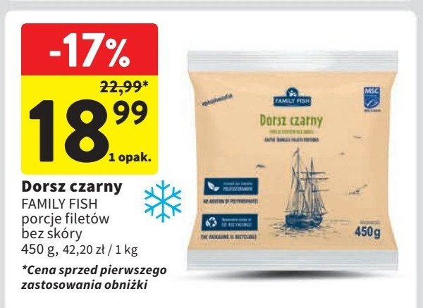 Dorsz czarny filety Family fish promocja