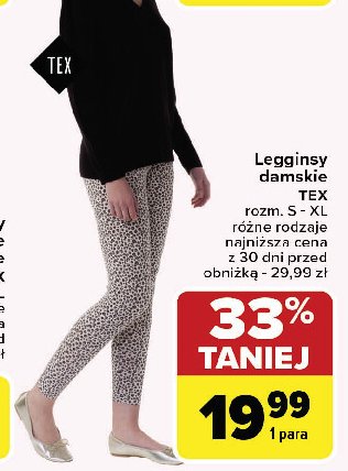 Legginsy damskie s-xl Tex promocja w Carrefour