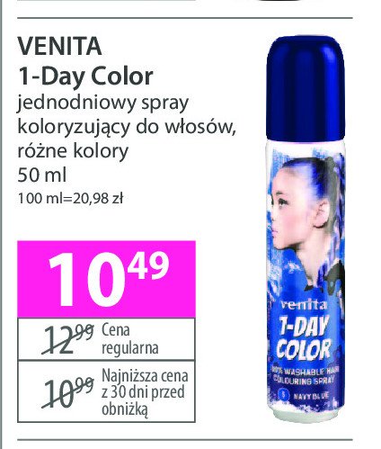 Spray koloryzuj膮cy do w艂os贸w Venita 1-day color promocja