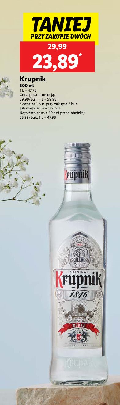 Wódka Krupnik 1846 promocja w Lidl