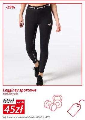 Legginsy sportowe elastyczny pas KiK promocja
