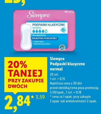 Podpaski Klasyczne normal promocja w Lidl