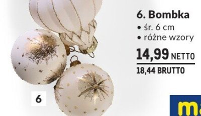 Bombka dekoracja świąteczna śr. 6 cm różne wzory promocja w Makro
