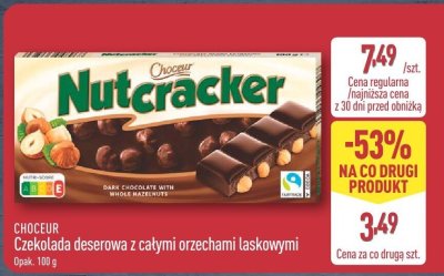 Czekolada deserowa z całymi orzechami laskowymi Nutcracker promocja w Aldi