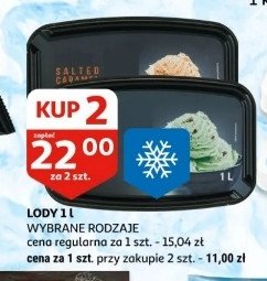 Lody śmietankowe o smaku miętowym z kawałkami czekolady Auchan promocja