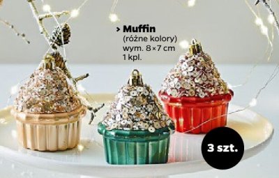 Bombki muffin, 8x7 cm, różne kolory promocja w Netto