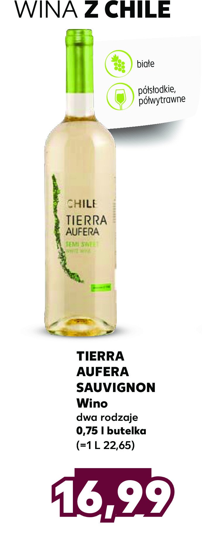 Wino TIERRA AUFERA CHILE SAUVINGON BLANC promocja